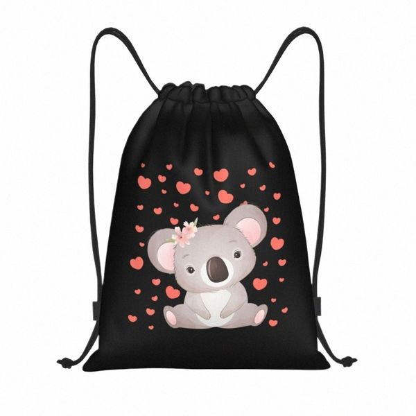 Koala Día de San Valentín Corazón rojo para Koala Lover Bolsas con cordón Bolsa de gimnasio Caliente y ligero d7lW #