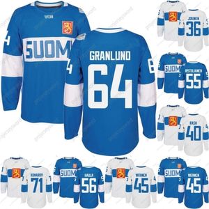 KOB 2016 Wereldbeker Hockey Finland Team Jersey Komarov Granlund Haula Ristolainen Filppula Vatanen Rask Jokinen Men Men Women Youth Custom Hoceky