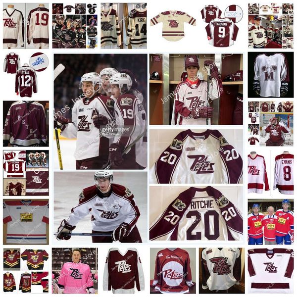 KOB 2022 OHL CUSTUR EHL PETERBOROUGH PETES Cousue de hockey cousu Jersey 26 Jax Dubois 9 Brian Zanetti 29 Sam Alfano 11 Justin Dezoete 28 Kaspars Ziem