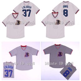 KOB 37 Nuke Laloosh Jersey 8 Crash Davis 1988 Bull Durham Baseball Jersey Grey White Pullover 100% cousé