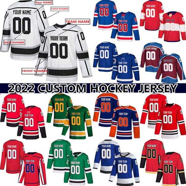 Kob Custom Ice Hockey Jersey for Men Women Youth S-5XL Authentic Broidered Nom Numbers - Conceptez vos propres maillots de hockey