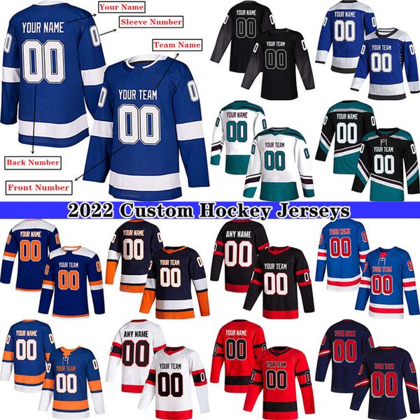KOB Custom Ice Hockey Jersey for Men Women Youth Youth S-4XL Numéros de nom brodés - Concevez vos propres maillots de hockey