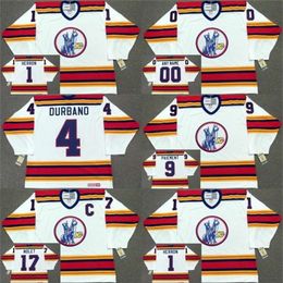 Kob Kansas City Scouts Jersey 1 Denis Herron 4 Steve Durbano 9 Wilf Paiment 17 Simon Nolet 1975 Custom Hoceky Jerseys