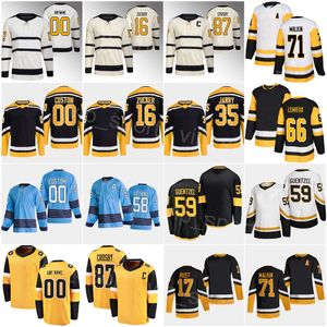 Kob Men Kids vrouwen Reverse Retro Hockey 58 Kris Letang Jersey 59 Jake Guentzel 71 Evgeni Malkin 87 Sidney Crosby 17 Bryan Rust 66 Lemieux 1