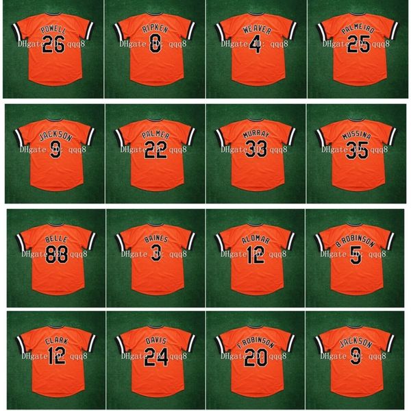 Kob Retro Brooks Robinson Jersey 88 Albert Belle 3 Harold Baines 12 Roberto Alomar 29 Joe Carter 12 Will Clark 24 Eric Davis 20 Frank Robinson