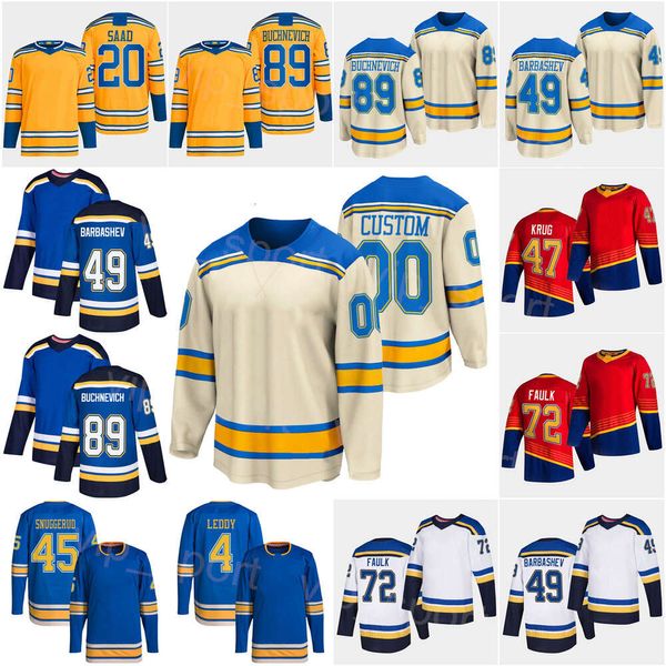 Kob Reverse Retro 2023 Hockey 77 Niko Mikkola Jersey 6 Marco Scandella 4 Nick Leddy 89 Pavel Buchnevich 49 Ivan Barbashev 20 Brandon Saad T