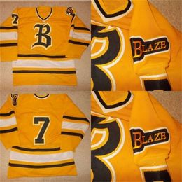 Kob VTG-Bursnville Blaze Game porté Us The Minnesota High School Hockey Jersey 100% Cousue de hockey de broderie