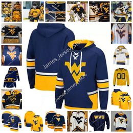 KOB W V U Cousue de hockey universitaire Jersey Vince Grotta Christopher Henry Justin Hickey Geoff Stokes Hans Watson Kris Cecere Ryan Eisel Cleme