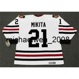 Kob Weng 2018 Custom Stan Mikita 1967 hommes Femmes jeunes CCM vintage Home Hockey Jersey Got-Cut Cut Top-Quality.