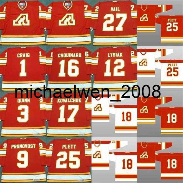 Kob Weng Atlanta Jim Craig Pat Quinn Jean Pronovost Tom Lysiak Guy Chouinard Ilya Kovalchuk Willi Plett Eric Vail Hockey Jerseys S-5XL