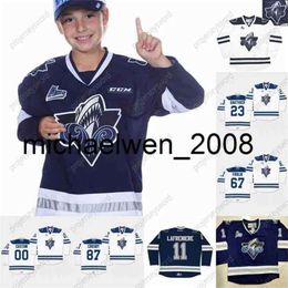 Kob Weng Chl Rimouski Oceanic 11 Alexis Lafreniere 23 Frederik Gauthier 67 Michael Frolik 87 Sidney Crosby Custom Hockey Jerseys White Navy Bleu