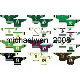 KOB Weng Customized 1986 87-1993 94 OHL HOMBRE MUJERES NIÑOS NEGRO NEGRO GREEN 2012 13-Pres Estichado Londres S Ontario Hockey League de la Liga de Hockey