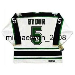 Kob Weng Darryl Sydor met en vedette CCM Vintage Turn Back Hockey Jersey tous cousus de qualité supérieure n'importe quel numéro n'importe quel nombre de tailles de gardien de but en coupe