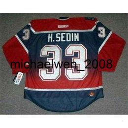 Kob Weng Henrik Sedin 2002 CCM Turn Back Hockey Jersey Tous cousue de qualité supérieure n'importe quel numéro n'importe quel numéro n'importe quelle taille de gardien de but-coupe