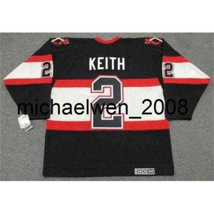 KOB Weng Keith 1930s CCM Vintage Turn Turn Hockey Jersey All-gestikte topkwaliteit Elke naam elk getal elke grootte keeper-cut