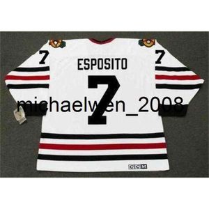 Kob Weng Men Women Youth Phil Esposito 1966 CCM Vintage Hockey Jersey Custom Gotalie-Cut tout nom n'importe quel numéro