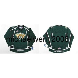 KOB Weng Mens Dames Kinderen WHl Everett Silvertips 10-jarig jubileum Borduurwerk Custom Any Name Any Nr. Vintage Ice Hockey Jerseys S-6XL doelstelling