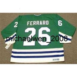 Kob Weng Ray Ferraro 1989 CCM Vintage Turn Back Hockey Jersey tous cousus de la qualité supérieure n'importe quel numéro n'importe quel numéro n'importe quelle taille coupée de gardien de but