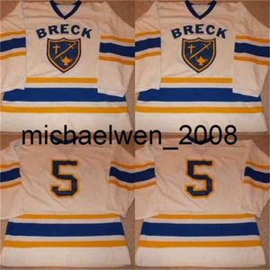 KOB WENG VTG-1990S Breck High School Game Wornu Hockey Jersey 100% Cousue de Hockey de broderie