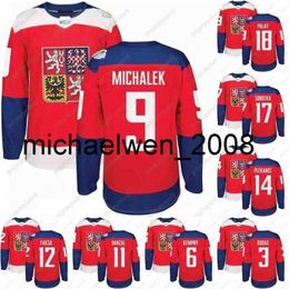 Kob Weng Coupe du monde de hockey Tchèque République Équipe Jersey 3 Gudas 9 Michalek 11 Hanzal 12 Faksa 14 Plekanec 18 Palat 23 Jaskin 31 Maillots Pavelec