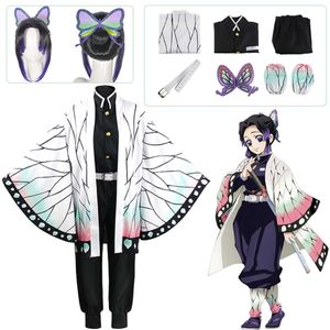 Kochou Shinobu Anime Demon Slayer Cosplay Haori Mantel Pakken Uniform Pruik Halloween Party Kostuum Volwassen Kidscosplay