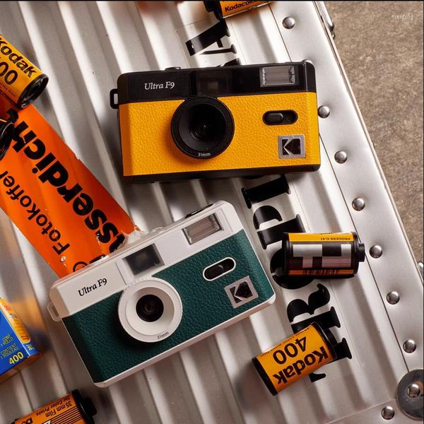 Cámara Kodak de 35 mm Retro Ultra F9 Focus Película reutilizable Amarillo Verde Regalo para hombres Mujeres