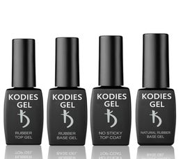 Gel kodies 12 ml8 ml de base en caoutchouc fondation coulée de toppeur uv gel de vernis à ongles brillant pas de haut collant sans essu