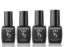 Kodies gel 12 ml8 ml rubberen basislaag Toplaag UV -gel nagellakset Bright No Sticky Top No Wipe Strong Versterkingsbasis4351440