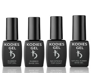 Kodies gel 12ml8ml base de borracha casaco superior uv gel esmalte conjunto brilhante sem parte superior pegajosa sem limpeza forte reforçar base3095260