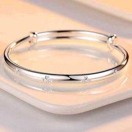 KOFSAC 2021 Hot Silver Color Armbanden voor Dames Mode Blad Bracelet Lady Bangle Daily Wear Sieraden Geschenken Groothandel Q0719