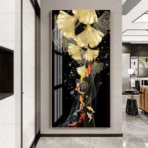 Koi vis posters canvas schilderen muur kunstfoto's voor woonkamer dieren afdrukken moderne woningdecor feng shui carp lotus vijver