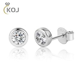 KOJ Engagement 03 CT Boucles d'oreilles à tige en argent 925 ne se décolore pas, bijoux sauvages 4 mm 240228