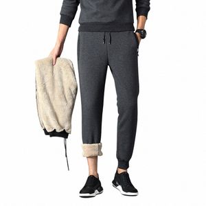 Kolgvangie Heren Fleece Joggingbroek Sherpa Gevoerd Atletisch Winter Warm Track Cott Broek Met Ritszakken K967 #