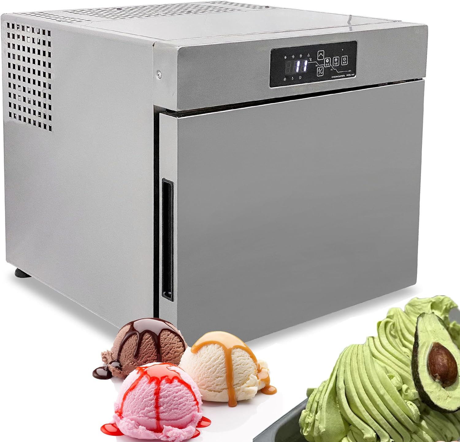 Gratis frakt Kolice 32L Benchtop Shock Freezing Chest Blast Chiller Batch frysskåp för glass skaldjurens desserter Kött Lägsta temperatur -35C