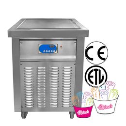 Kolice Commercial Kitchen Instant Roll Ice Ice Cream Machine 52x52cm Square Pan