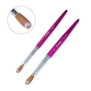 Kolinsky Sable Hair Acrílico Nail Brush Profesional UV GEL Nail Painting Brushes Tamaño