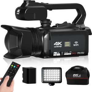 Komery 4K Video Camcorder Live Streaming Camera voor 64MP WiFi 18x Zoom 40 Touch Screen Digital Vlog Recorder 240407