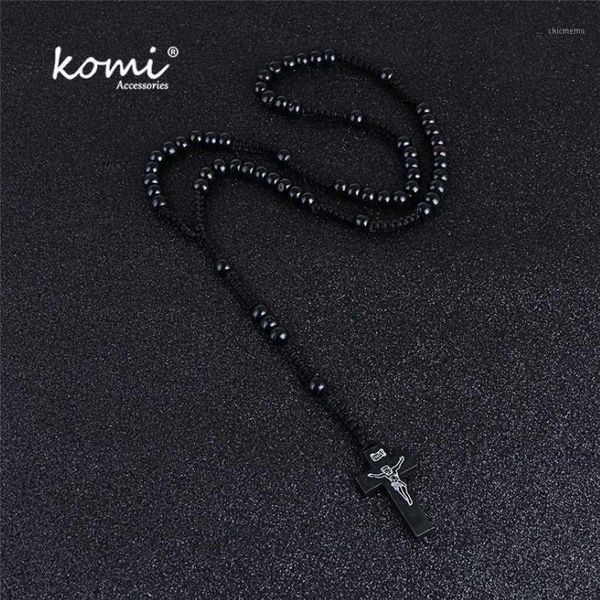 Komi Católico al por mayor ortodoxo de 8 mm Rosario de madera collares de marca Religiosos Jesús de oración Beads Jewelry1 213a
