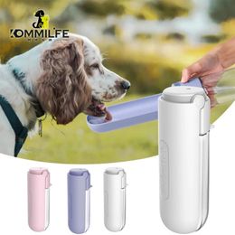 Kommilife 420ml Plegado de agua de perros plegable Botella de botella de fugas Botella para perros para perros Suministros de perros para perros portátiles al aire libre 240416