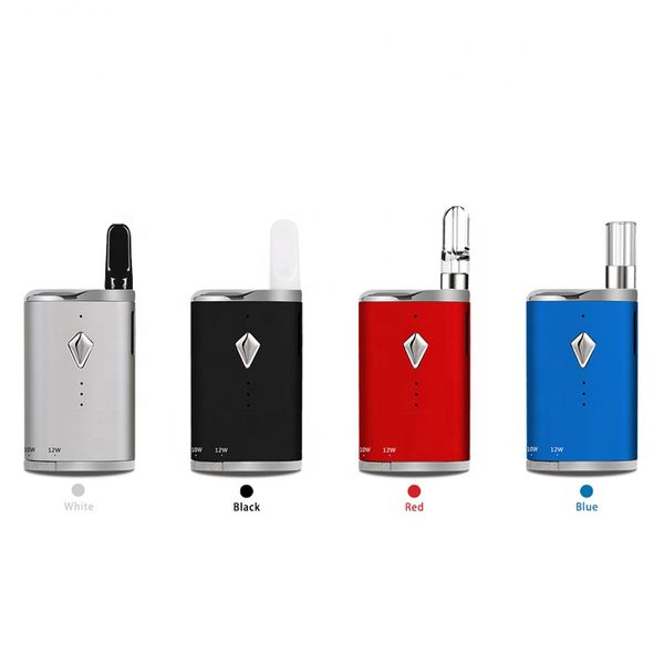 Komodo C6 Vape batterie 650mAh variable TC Wattage Box Mod 510 fil Préchauffer huile épaisse Vaporizer cartouches magnétiques Connecteur