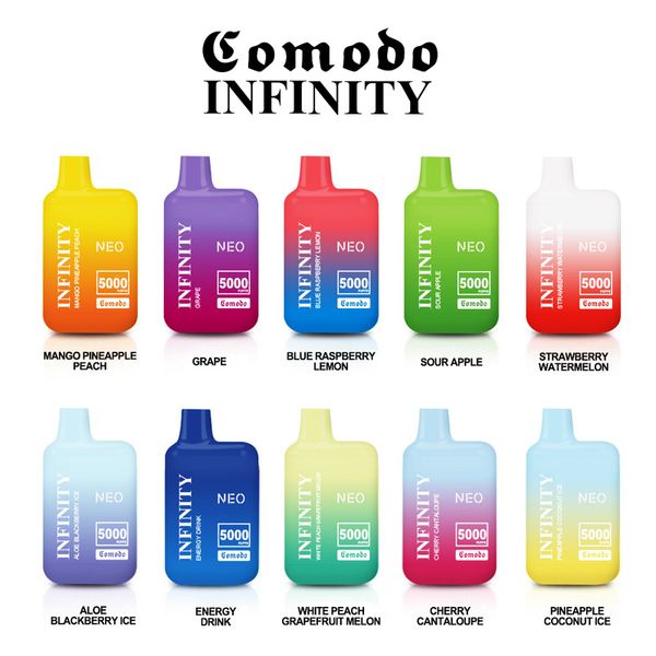 Stylo vape jetable Komodo Infinity rechargeable de type C E, batterie 550mAh, dosette de 10ml