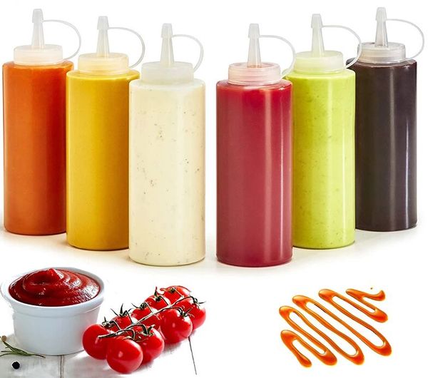 Konco – bouteilles à presser pour condiments, outils à épices pour Ketchup, moutarde Mayo, Sauces chaudes, bouteilles d'huile d'olive, Gadget de cuisine