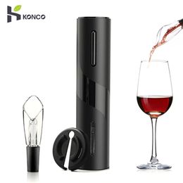 Konco elektrische wijnflesopener, oplaadbare automatische kurkentrekker geschenk set, powered Cork Remover Kit, keukengereedschap kan opener 210915