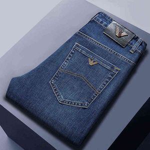 Kong Hong Fashion Brand High-End European Washed Blue Jeans Men in Slim Rechte Casual Trend Pants