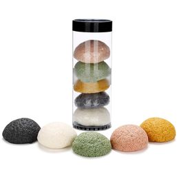 Juego de esponjas Konjac, esponjas faciales para exfoliación facial, limpieza profunda de poros, paquete de muestra de 5 piezas, herramientas para el cuidado de la piel