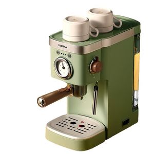 KONKA Machine à café italienne rétro vert mousseur à lait cafetière en poudre Capsule expresso faisant des boissons au café Maquina De café