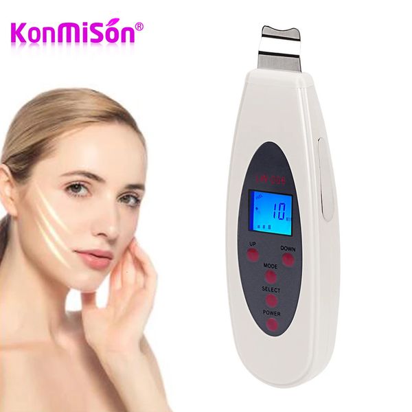 Konmison Ultrasonic Skin Fuera limpiadora de limpieza de la cara Masajera de extracción de acné para el elevador de tono limpio de ultrasonido de ultrasonido 240412