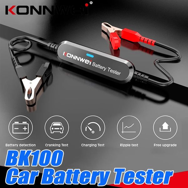 KONNWEI BK100 Wireless BT Battery Tester Tools 100-2000 CCA 6V 12V Detector de batería Bluetooth Analizador de carga de arranque de plomo-ácido