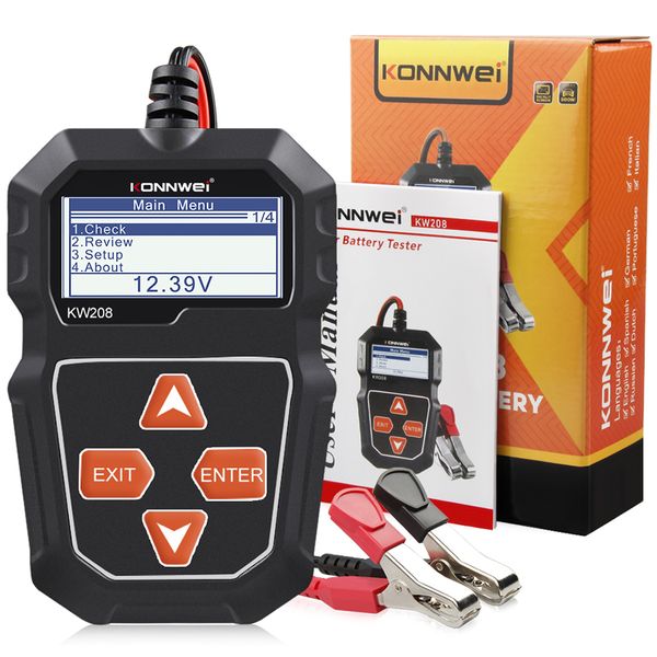 KONNWEI KW208 testeur de batterie de voiture outils de Diagnostic 12 V 100 à 2000CCA testeurs de circuit de charge de démarrage analyseur de batteries 12 Volts