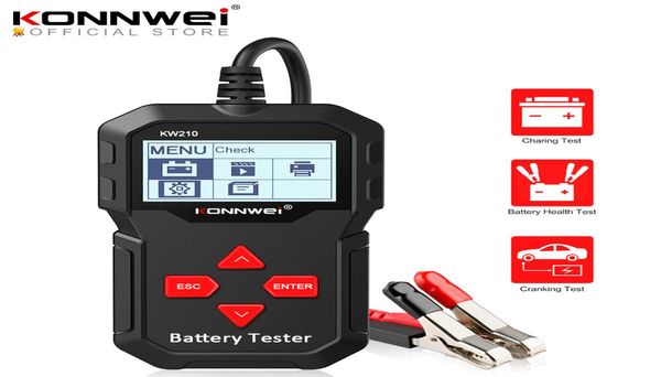 Konnwei KW210 Automatic Smart 12V Car Tester Tester Auto Battery Analyzer 100 à 2000cca Cranking Car Battery Tester9364717